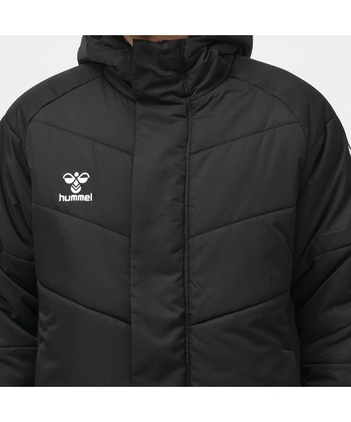 hummel（ヒュンメル）の「【別注】ヒュンメル hummel パデッドロングコート 限定コラボ（ダウンジャケット/コート・メンズ・ブラック×ブラック/ブラック×ホワイト・S/M/L/3L/LL）」の5枚目の写真