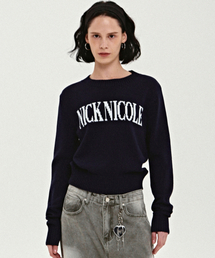 NICOLE LETTERING JAQUARD KNIT_NAVY