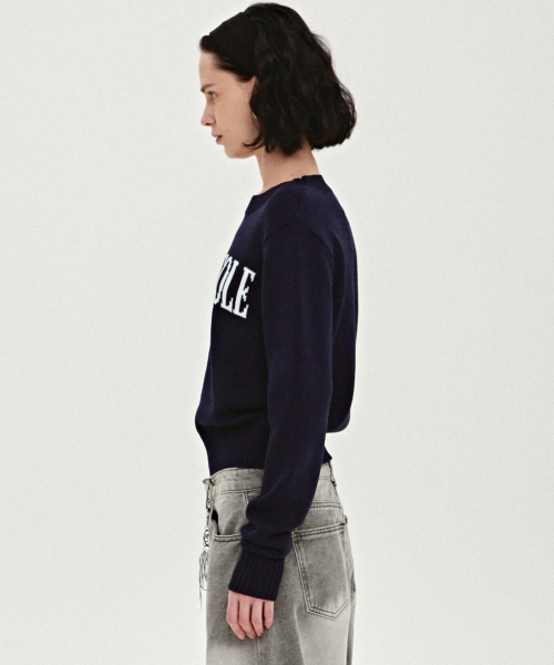 NICK&NICOLE(ニックアンドニコール)の「NICOLE LETTERING JAQUARD KNIT_NAVY(ニット/セーター・レディース・その他・FREE)」の2枚目の写真