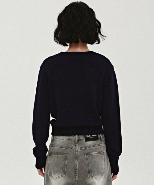 NICK&NICOLE(ニックアンドニコール)の「NICOLE LETTERING JAQUARD KNIT_NAVY(ニット/セーター・レディース・その他・FREE)」の3枚目の写真