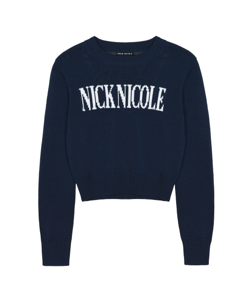 NICK&NICOLE(ニックアンドニコール)の「NICOLE LETTERING JAQUARD KNIT_NAVY(ニット/セーター・レディース・その他・FREE)」の4枚目の写真