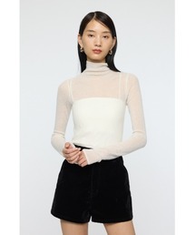 MOUSSY(�}�E�W�[)��SHEER TURTLE NECK KNIT �g�b�v�X(�j�b�g/�Z�[�^�[)