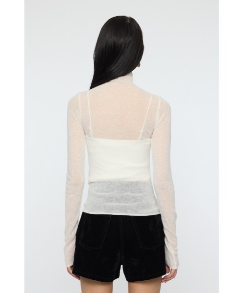 MOUSSY（マウジー）の「SHEER TURTLE NECK KNIT トップス（ニット/セーター・レディース・レッド/杢グレー/アイボリー/ブラック・FREE）」の10枚目の写真