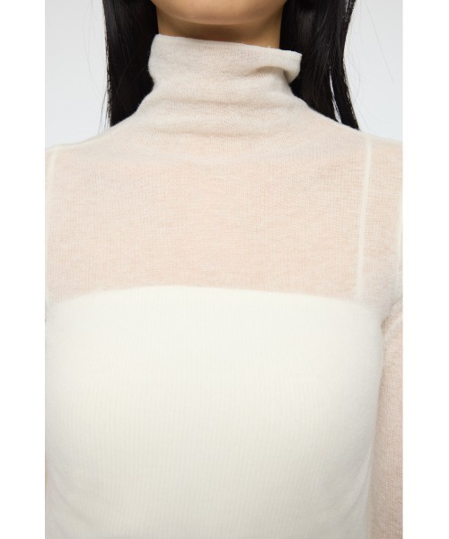 MOUSSY（マウジー）の「SHEER TURTLE NECK KNIT トップス（ニット/セーター・レディース・レッド/杢グレー/アイボリー/ブラック・FREE）」の11枚目の写真