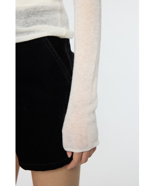 MOUSSY（マウジー）の「SHEER TURTLE NECK KNIT トップス（ニット/セーター・レディース・レッド/杢グレー/アイボリー/ブラック・FREE）」の12枚目の写真