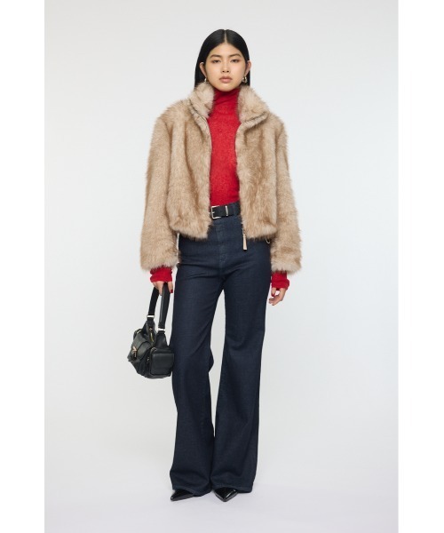 MOUSSY（マウジー）の「SHEER TURTLE NECK KNIT トップス（ニット/セーター・レディース・レッド/杢グレー/アイボリー/ブラック・FREE）」の17枚目の写真