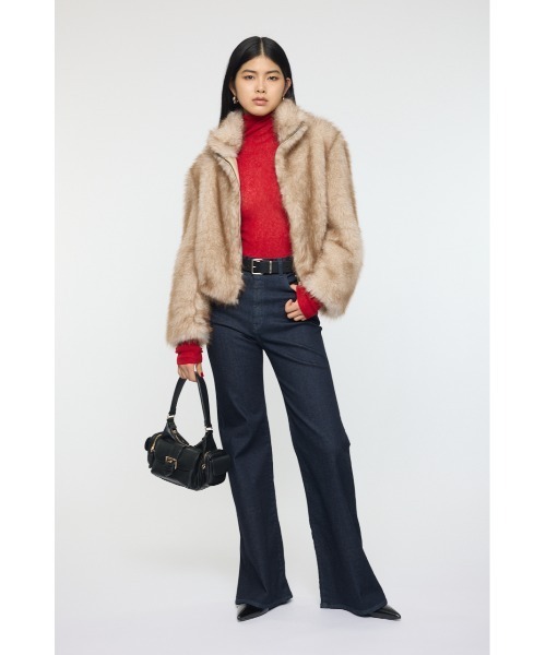 MOUSSY（マウジー）の「SHEER TURTLE NECK KNIT トップス（ニット/セーター・レディース・レッド/杢グレー/アイボリー/ブラック・FREE）」の18枚目の写真
