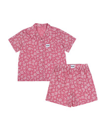FOLI（ポリー）の「(Unisex) Romantic Gingham Short Sleeve/Shorts Pajama Set Red（ルームウェア/パジャマ）」