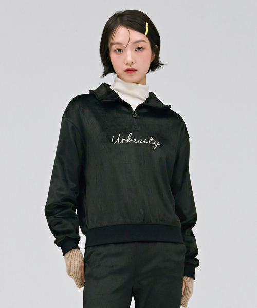 CHASECULT(チェイスカルト)の「女性起毛半ジップスウェットTシャツ-ブラック(スウェット・レディース・ブラック・85/95/90)」の2枚目の写真