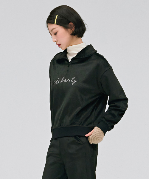 CHASECULT(チェイスカルト)の「女性起毛半ジップスウェットTシャツ-ブラック(スウェット・レディース・ブラック・85/95/90)」の3枚目の写真