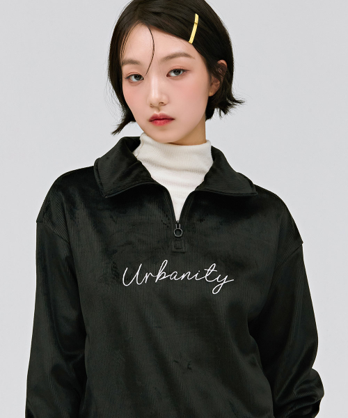 CHASECULT(チェイスカルト)の「女性起毛半ジップスウェットTシャツ-ブラック(スウェット・レディース・ブラック・85/95/90)」の4枚目の写真