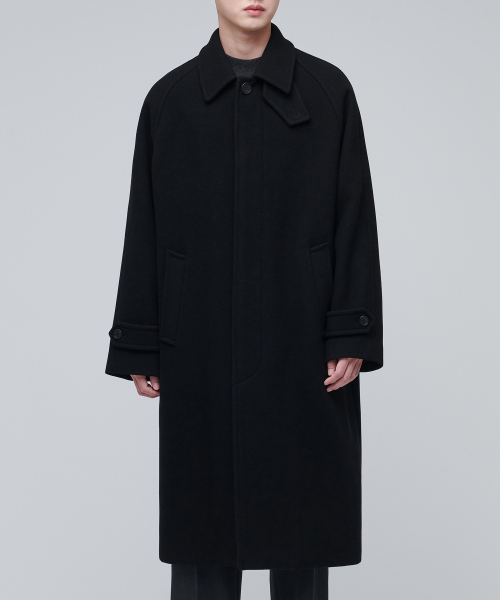 MUSINSA STANDARD（ムシンサスタンダード）の「カシミアブレンド特大バルマカンコート[ブラック]（チェスターコート・メンズ・その他・X-LARGE/XX-LARGE/MEDIUM/LARGE）」の10枚目の写真