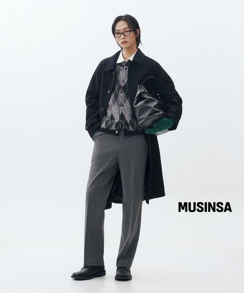 MUSINSA STANDARD（ムシンサスタンダード）の「カシミアブレンド特大バルマカンコート[ブラック]（チェスターコート・メンズ・その他・X-LARGE/XX-LARGE/MEDIUM/LARGE）」の16枚目の写真
