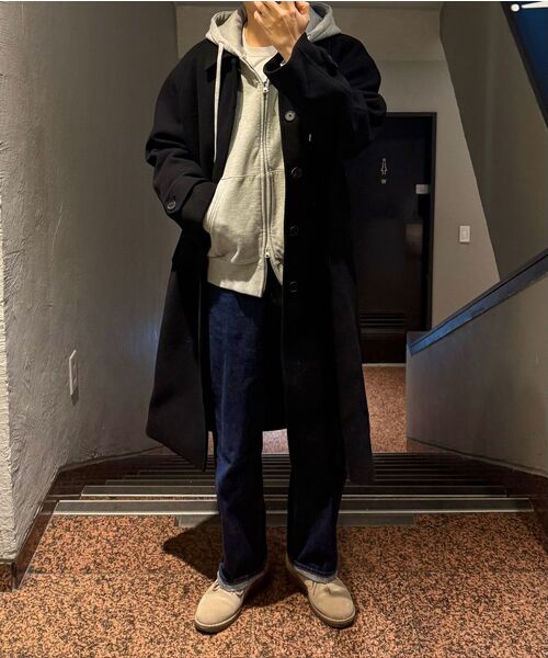 MUSINSA STANDARD（ムシンサスタンダード）の「カシミアブレンド特大バルマカンコート[ブラック]（チェスターコート・メンズ・その他・X-LARGE/XX-LARGE/MEDIUM/LARGE）」の12枚目の写真