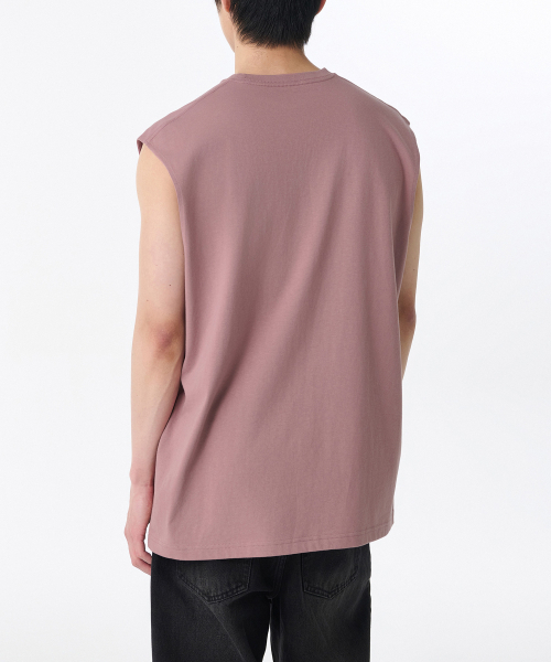 MUSINSA STANDARD（ムシンサスタンダード）の「オーバーサイズスリーブレストップ [スモークピンク]（Tシャツ/カットソー・メンズ・その他・X-LARGE/XX-LARGE/XXX-LARGE/SMALL/MEDIUM/LARGE）」の2枚目の写真