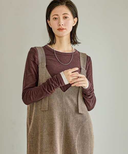 LAKOLE（ラコレ）の「起毛シアー長袖 / 608849（Tシャツ/カットソー・レディース・ブラウン/オフホワイト/ピンク/チャコール・FREE）」の3枚目の写真