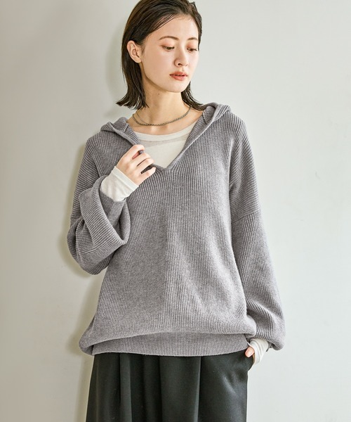 LAKOLE（ラコレ）の「起毛シアー長袖 / 608849（Tシャツ/カットソー・レディース・ブラウン/オフホワイト/ピンク/チャコール・FREE）」の11枚目の写真