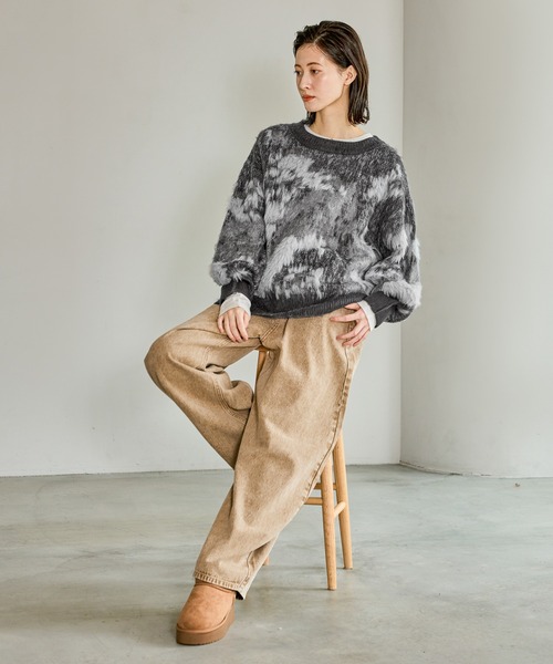 LAKOLE（ラコレ）の「起毛シアー長袖 / 608849（Tシャツ/カットソー・レディース・ブラウン/オフホワイト/ピンク/チャコール・FREE）」の17枚目の写真