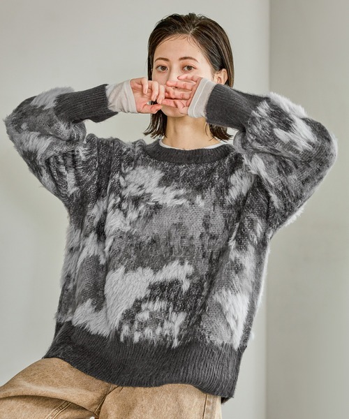 LAKOLE（ラコレ）の「起毛シアー長袖 / 608849（Tシャツ/カットソー・レディース・ブラウン/オフホワイト/ピンク/チャコール・FREE）」の18枚目の写真