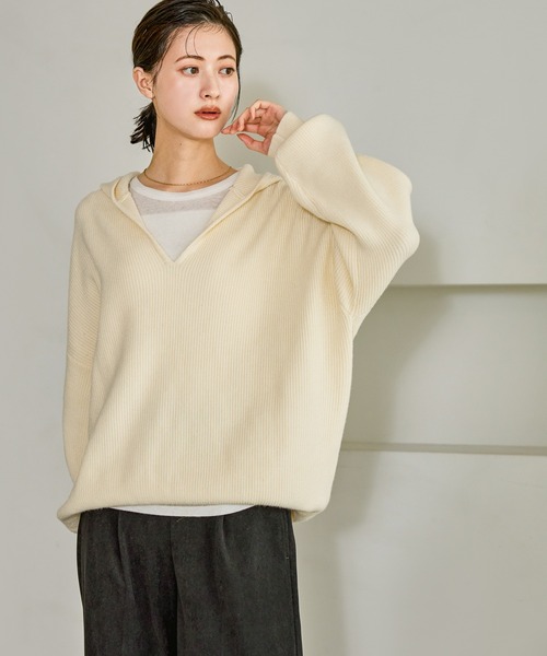 LAKOLE（ラコレ）の「起毛シアー長袖 / 608849（Tシャツ/カットソー・レディース・ブラウン/オフホワイト/ピンク/チャコール・FREE）」の14枚目の写真