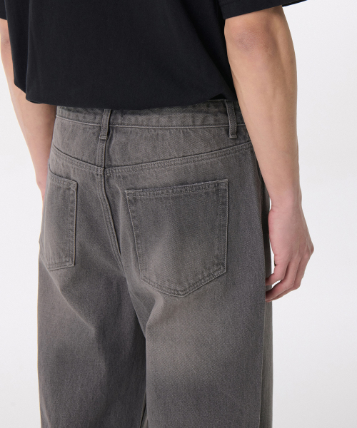 MUSINSA STANDARD（ムシンサスタンダード）の「ディストロイドニワイドデニムパンツ[グレー]（デニムパンツ・メンズ・その他・32/30/31/33/26/27/28/29/40/38/42/36/34）」の6枚目の写真