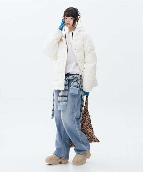 SINOON(シヌーン)の「Hoodie Puffer Jacket (Ivory)(ダウンジャケット/コート・レディース・アイボリー・FREE)」の6枚目の写真