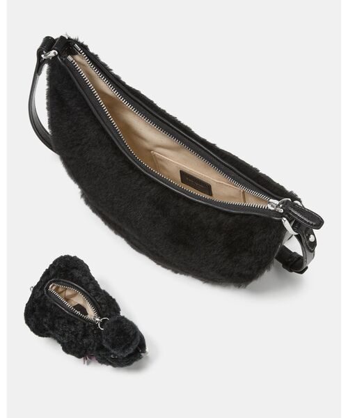 kate spade new york（ケイトスペード ニューヨーク）の「ケーエスデュオ シアリング ベア クロスボディ バッグ（ショルダーバッグ・レディース・ブラック・ONESIZE）」の10枚目の写真