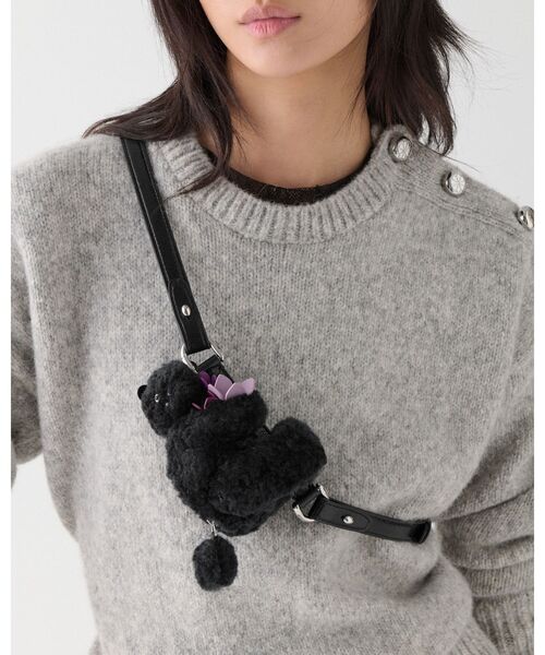 kate spade new york（ケイトスペード ニューヨーク）の「ケーエスデュオ シアリング ベア クロスボディ バッグ（ショルダーバッグ・レディース・ブラック・ONESIZE）」の13枚目の写真