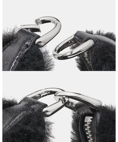 kate spade new york（ケイトスペード ニューヨーク）の「ケーエスデュオ シアリング ベア クロスボディ バッグ（ショルダーバッグ・レディース・ブラック・ONESIZE）」の5枚目の写真