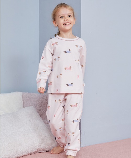 セール】【KIDS】ダックスフンド柄ロングパンツ（ルームウェア