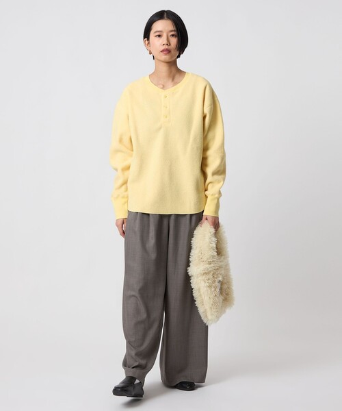 CITEN(シテン)の「<CITEN>裏起毛2WAYヘンリートップ(Tシャツ/カットソー・レディース・ダークグレー/イエロー/オフホワイト・FREE)」の8枚目の写真