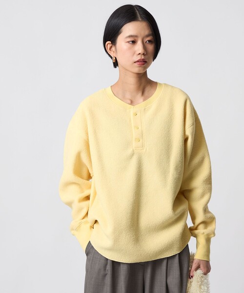 CITEN(シテン)の「<CITEN>裏起毛2WAYヘンリートップ(Tシャツ/カットソー・レディース・ダークグレー/イエロー/オフホワイト・FREE)」の9枚目の写真