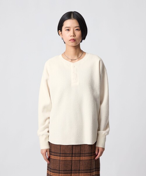 CITEN(シテン)の「<CITEN>裏起毛2WAYヘンリートップ(Tシャツ/カットソー・レディース・ダークグレー/イエロー/オフホワイト・FREE)」の10枚目の写真