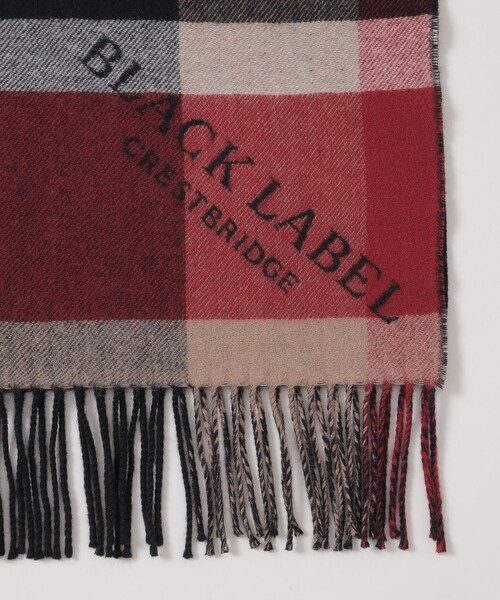 BLACK LABEL CRESTBRIDGE(ブラックレーベル・クレストブリッジ)の「【10th ANNIVERSARY】クレストブリッジチェックロゴジャカードカシミヤマフラー(マフラー・メンズ・レッド系その他2・FREE)」の2枚目の写真