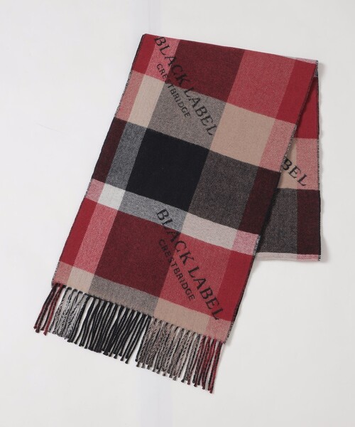 BLACK LABEL CRESTBRIDGE(ブラックレーベル・クレストブリッジ)の「【10th ANNIVERSARY】クレストブリッジチェックロゴジャカードカシミヤマフラー(マフラー・メンズ・レッド系その他2・FREE)」の4枚目の写真