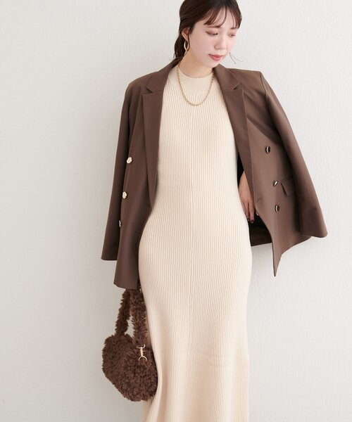 natural couture(ナチュラルクチュール)の「前後2WAYクロスリボンニット×ワンピースSET(ワンピース・レディース・ベージュ/ボルドー/チャコールグレー/アイボリー・MEDIUM/LARGE)」の21枚目の写真