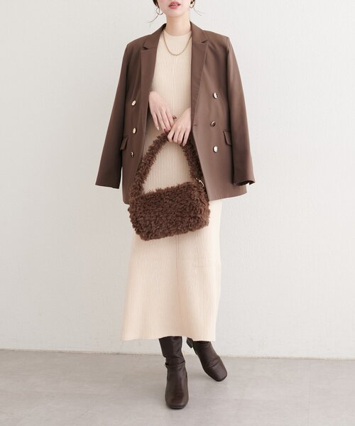 natural couture(ナチュラルクチュール)の「前後2WAYクロスリボンニット×ワンピースSET(ワンピース・レディース・ベージュ/ボルドー/チャコールグレー/アイボリー・MEDIUM/LARGE)」の22枚目の写真