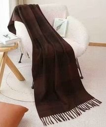 DAY CLOSET | 【182×58cm大判/ブランケット/マフラー】ワンポイントタグボリュームフリンジストール レディース(ストール/ショール)