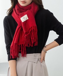 DAY CLOSET | 【182×58cm大判/ブランケット/マフラー】ワンポイントタグボリュームフリンジストール レディース(ストール/ショール)