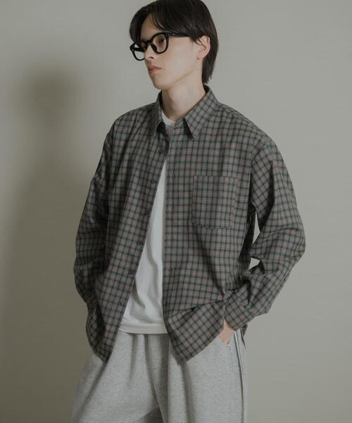 SENSE OF PLACE by URBAN RESEARCH（センスオブプレイスバイアーバンリサーチ）の「ニュアンスチェックロングスリーブネルシャツ（シャツ/ブラウス・メンズ・ブラウン/グレー/ネイビー・LARGE/MEDIUM）」の6枚目の写真