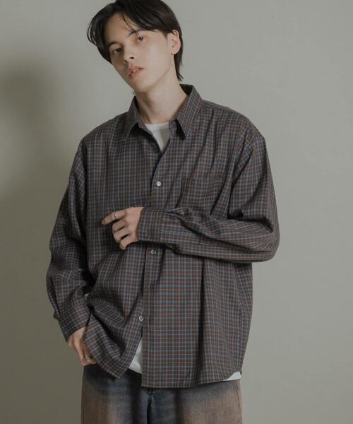 SENSE OF PLACE by URBAN RESEARCH（センスオブプレイスバイアーバンリサーチ）の「ニュアンスチェックロングスリーブネルシャツ（シャツ/ブラウス・メンズ・ブラウン/グレー/ネイビー・LARGE/MEDIUM）」の17枚目の写真