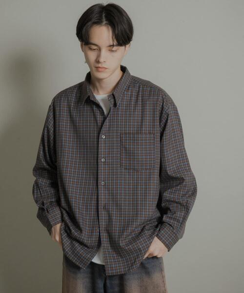 SENSE OF PLACE by URBAN RESEARCH（センスオブプレイスバイアーバンリサーチ）の「ニュアンスチェックロングスリーブネルシャツ（シャツ/ブラウス・メンズ・ブラウン/グレー/ネイビー・LARGE/MEDIUM）」の18枚目の写真