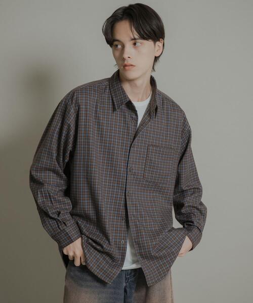 セール】ニュアンスチェックロングスリーブネルシャツ（シャツ