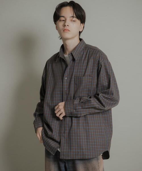 SENSE OF PLACE by URBAN RESEARCH（センスオブプレイスバイアーバンリサーチ）の「ニュアンスチェックロングスリーブネルシャツ（シャツ/ブラウス・メンズ・ブラウン/グレー/ネイビー・LARGE/MEDIUM）」の20枚目の写真