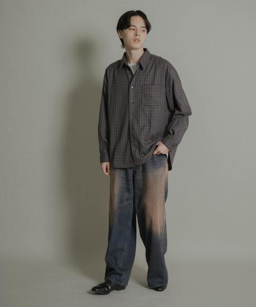SENSE OF PLACE by URBAN RESEARCH（センスオブプレイスバイアーバンリサーチ）の「ニュアンスチェックロングスリーブネルシャツ（シャツ/ブラウス・メンズ・ブラウン/グレー/ネイビー・LARGE/MEDIUM）」の22枚目の写真