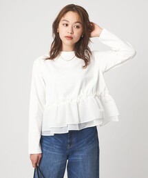 green label relaxing（グリーンレーベルリラクシング）の「【WEB限定】＜at ease＞ドッキング フリル プルオーバー カットソー（Tシャツ/カットソー・レディース）」