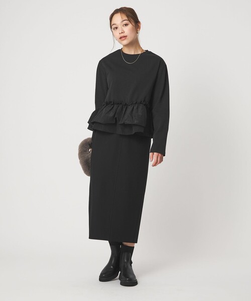 green label relaxing(グリーンレーベルリラクシング)の「【WEB限定】<at ease>ドッキング フリル プルオーバー カットソー(Tシャツ/カットソー・レディース・ホワイト/ブラック・FREE)」の18枚目の写真