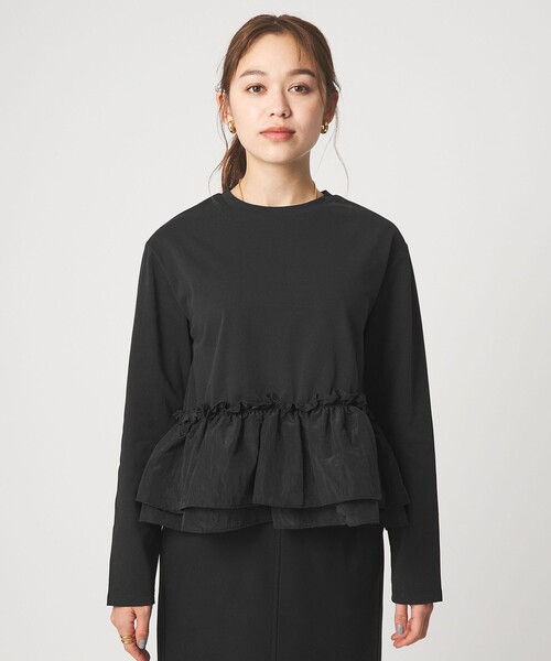 green label relaxing(グリーンレーベルリラクシング)の「【WEB限定】<at ease>ドッキング フリル プルオーバー カットソー(Tシャツ/カットソー・レディース・ホワイト/ブラック・FREE)」の19枚目の写真