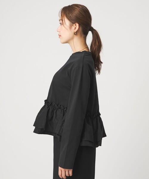 green label relaxing(グリーンレーベルリラクシング)の「【WEB限定】<at ease>ドッキング フリル プルオーバー カットソー(Tシャツ/カットソー・レディース・ホワイト/ブラック・FREE)」の20枚目の写真