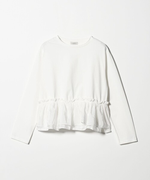 green label relaxing(グリーンレーベルリラクシング)の「【WEB限定】<at ease>ドッキング フリル プルオーバー カットソー(Tシャツ/カットソー・レディース・ホワイト/ブラック・FREE)」の9枚目の写真
